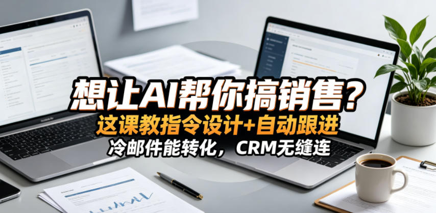 AI销售技巧：指令设计+自动跟进，冷邮件转化，CRM无缝连接【双语字幕】-资源项目网