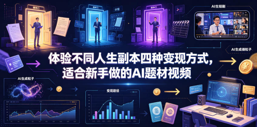 新手AI视频创作：四种人生副本变现方式-资源项目网