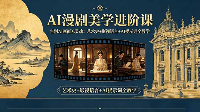 AI漫剧美学进阶课：艺术史、影视语言与AI提示词全教学-资源项目网