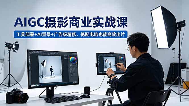 AIGC摄影商业实战课程：低配电脑高效出片技巧-资源项目网