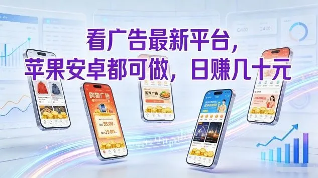 最新广告平台，苹果安卓均可操作，单机日赚几十元，无需脑力【揭秘】-资源项目网