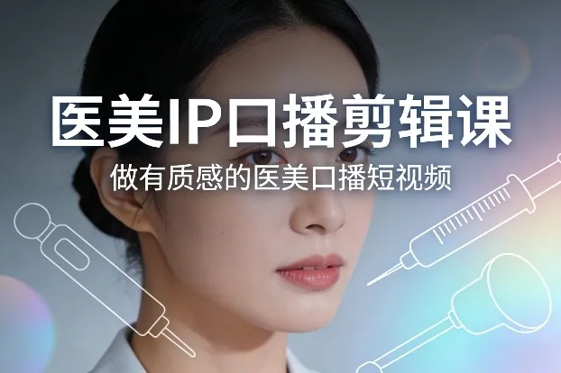 医美IP口播剪辑课程：打造专业有质感的医美短视频-资源项目网