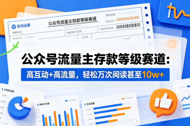 公众号流量主存款等级提升策略：高互动与高流量，轻松实现万次阅读及10w+浏览量-资源项目网