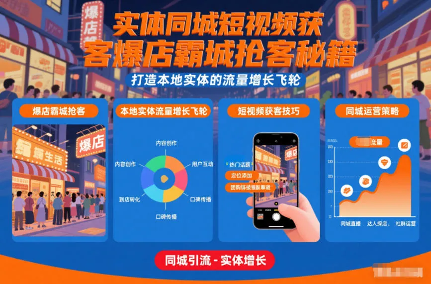 实体同城短视频获客秘籍：打造本地流量增长飞轮-资源项目网