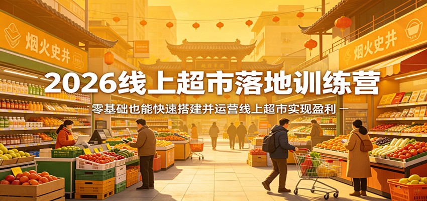 2026年线上超市运营实战训练营：零基础快速搭建并盈利-资源项目网