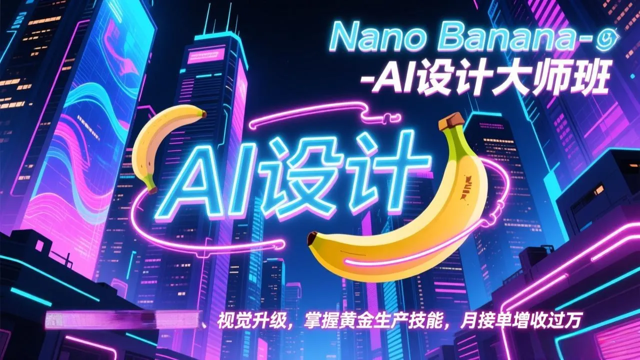 Nano Banana AI设计大师班：掌握黄金生产技能，月增收过万-资源项目网