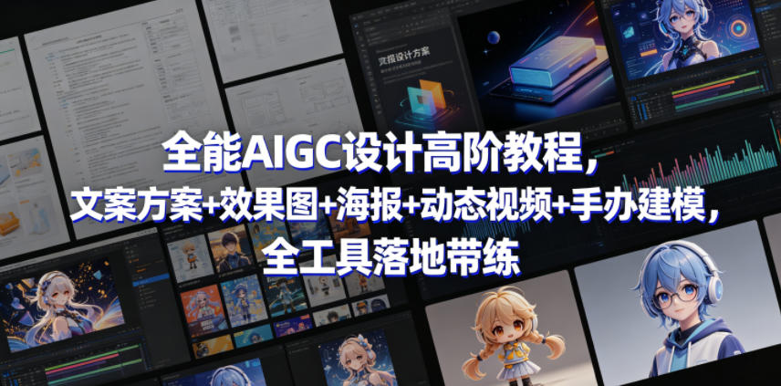 全能AIGC设计高阶教程：文案、效果图、海报、动态视频、手办建模，全工具落地实操-资源项目网