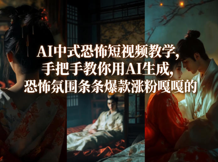 AI中式恐怖短视频制作教程：手把手教你用AI生成，打造爆款视频轻松涨粉-资源项目网