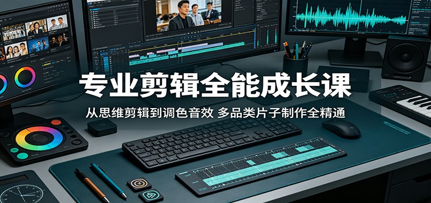 专业剪辑全能成长课：思维到调色音效，多品类片子制作全精通-资源项目网