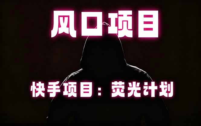 快手风口项目，荧光计划托管，长期稳定，适合批量操作-资源项目网