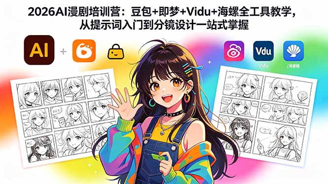2026AI漫剧培训营：豆包+即梦+Vidu+海螺全工具教学，从提示词入门到分镜设计一站式掌握-资源项目网