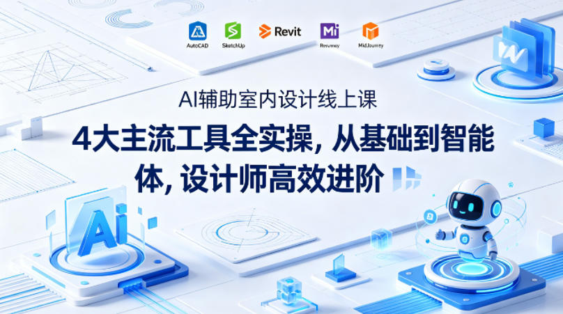 AI辅助室内设计线上课：4大主流工具实操全解析，设计师高效进阶-资源项目网