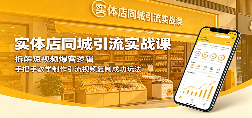 实体店同城引流实战课:短视频爆客逻辑解密,手把手教学制作成功引流视频-资源项目网