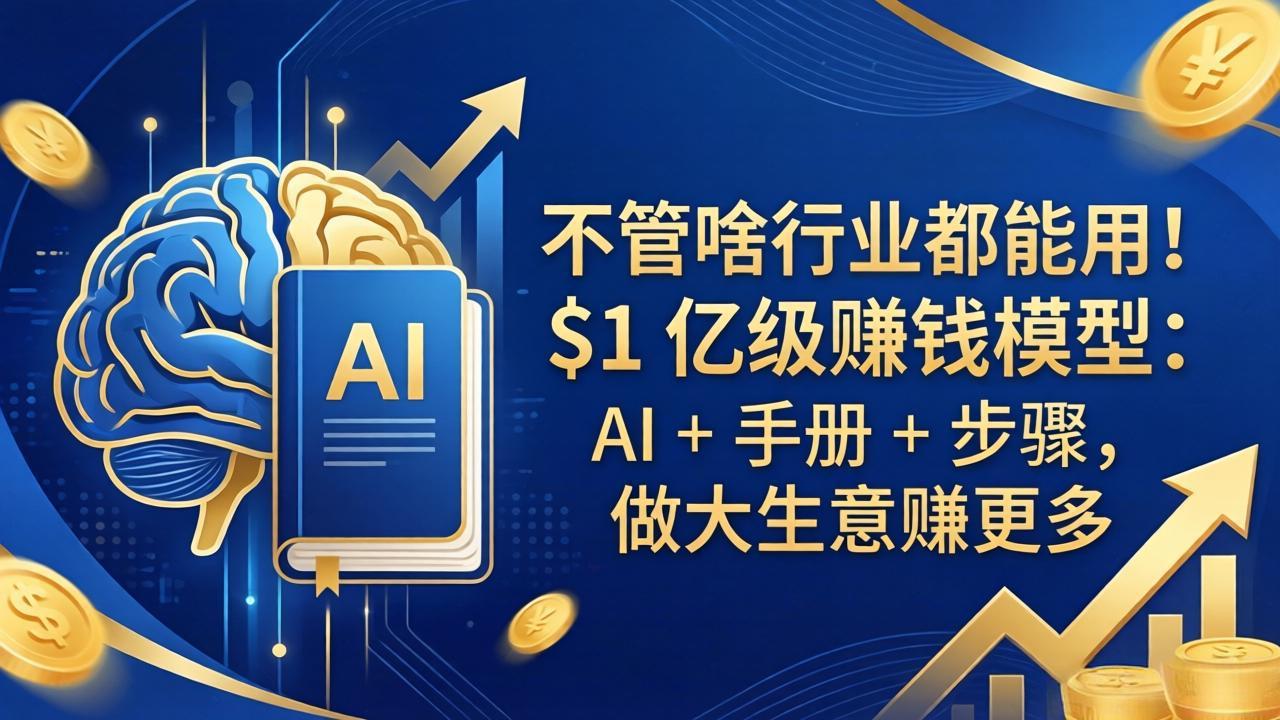 AI+手册+步骤：$1亿级赚钱模型，无论行业都适用-资源项目网