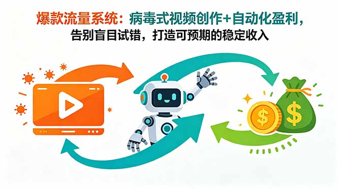 爆款流量系统：视频创作+自动化盈利，告别盲目试错，打造可预期的稳定收入-资源项目网