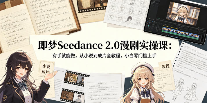 即梦Seedance 2.0漫剧实操课：零基础到成片，全教程带您轻松上手-资源项目网