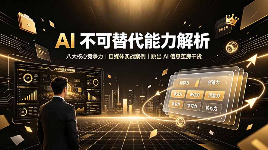 AI八大核心竞争力解析：自媒体实战案例与跳出信息茧房的实用技巧-资源项目网