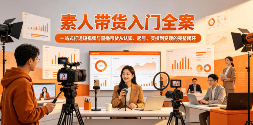 素人带货入门全案：短视频与直播带货全流程解析，从认知到变现的完整闭环-资源项目网