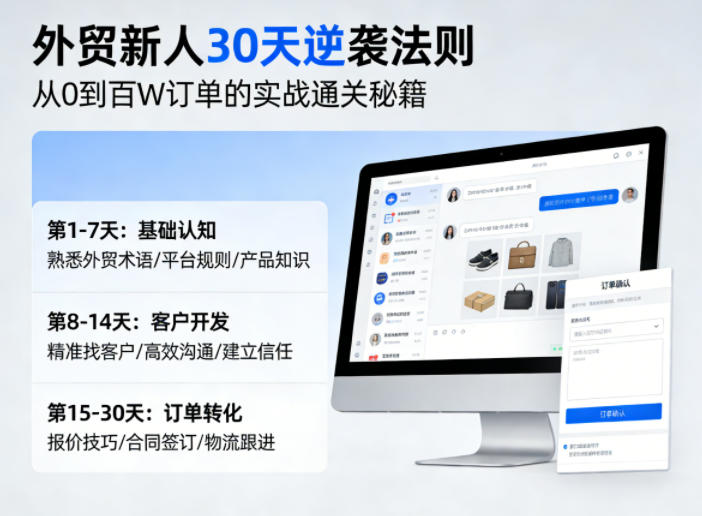 外贸新人30天逆袭法则：实战通关秘籍，教你从0到百W订单-资源项目网