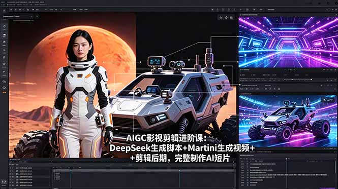 AIGC影视剪辑进阶课程：掌握DeepSeek脚本生成、Martini视频制作及后期剪辑技巧，打造专业AI短片-资源项目网