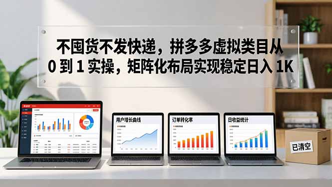 拼多多虚拟商品创业：0基础到日入1K，矩阵化布局实操指南-资源项目网