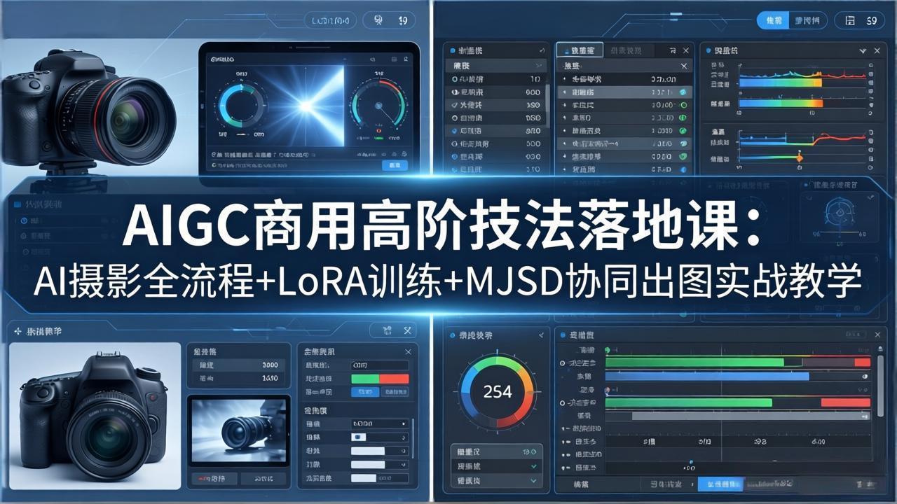 AIGC商用高阶技法落地课程：AI摄影全流程、LoRA训练与MJSD协同出图实战教学-资源项目网