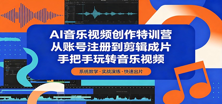 AI音乐视频创作特训营：从账号注册到剪辑成片，手把手教你玩转音乐视频-资源项目网