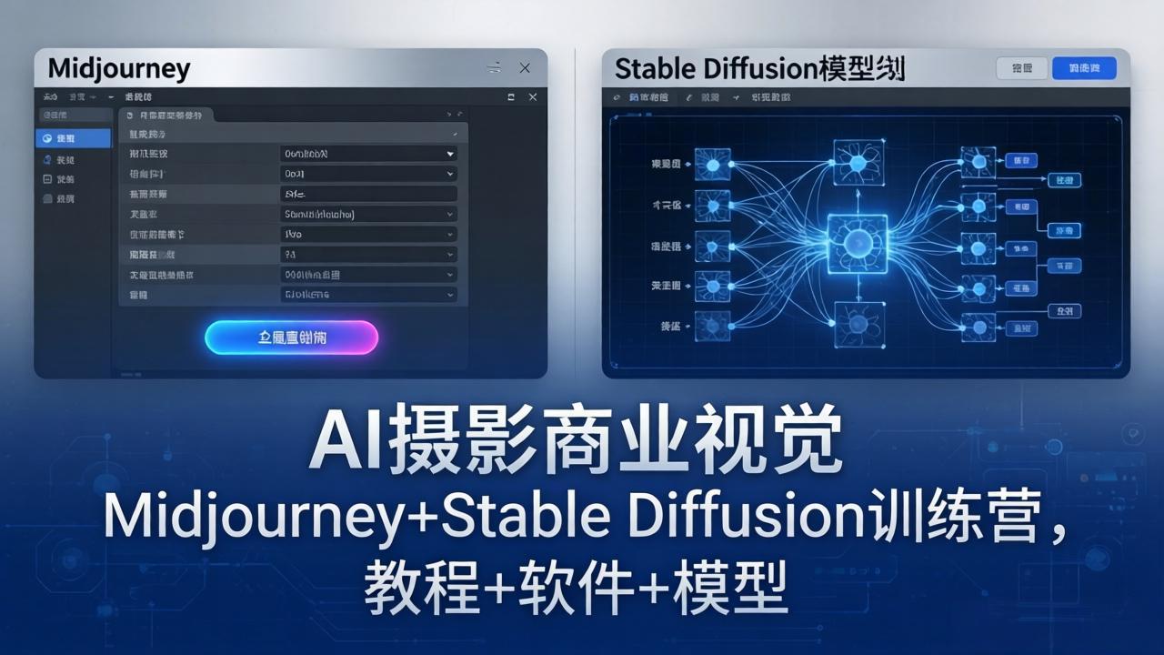 AI摄影商业视觉Midjourney+Stable Diffusion训练营：教程、软件、模型-资源项目网