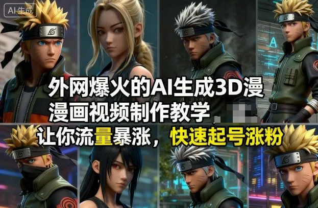 AI生成3D漫画视频教程爆红外网,流量飙升助你快速吸粉!-资源项目网