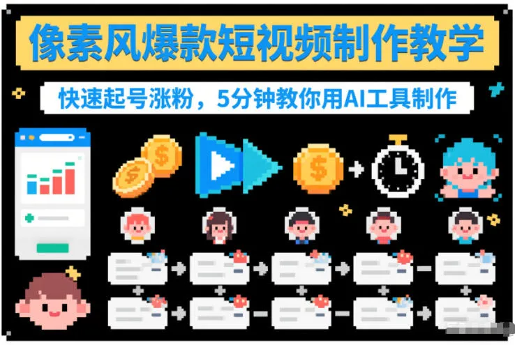 快速掌握像素风短视频制作，AI工具助你高效涨粉-资源项目网