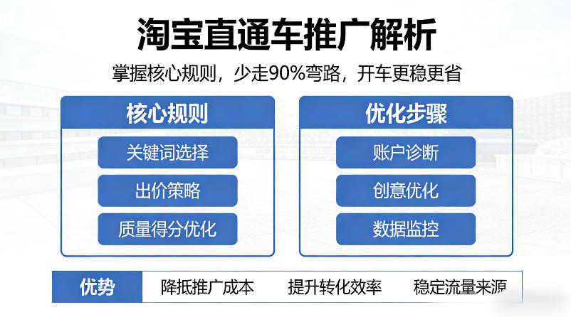 淘宝直通车推广技巧：掌握核心规则，避免90%弯路，提升效率与节省成本-资源项目网