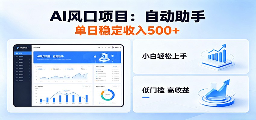 AI自动助手项目，低门槛入局，日赚500+-资源项目网