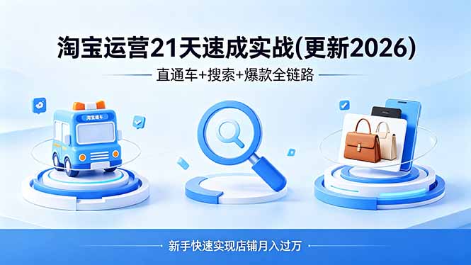 淘宝运营21天速成实战(更新至4月)-资源项目网