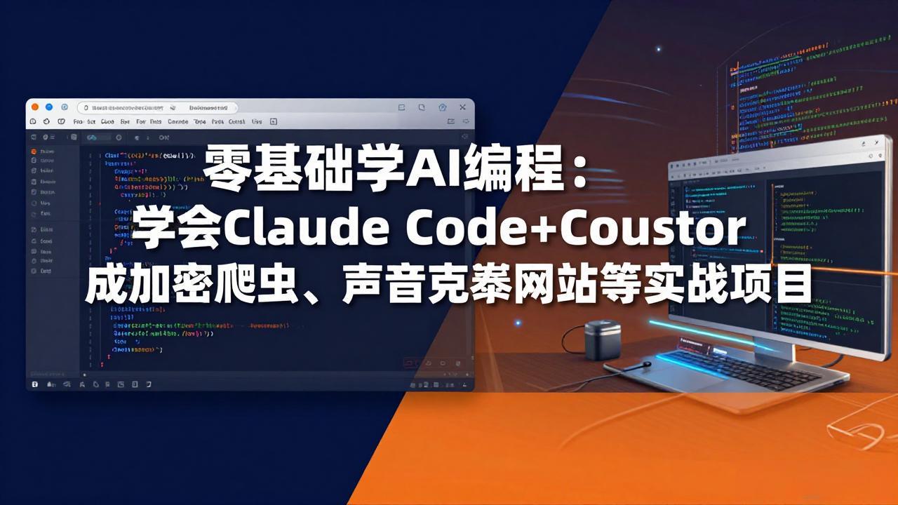零基础学习AI编程：掌握Claude Code和Cursor，完成加密爬虫、声音克隆网站等实战项目-资源项目网