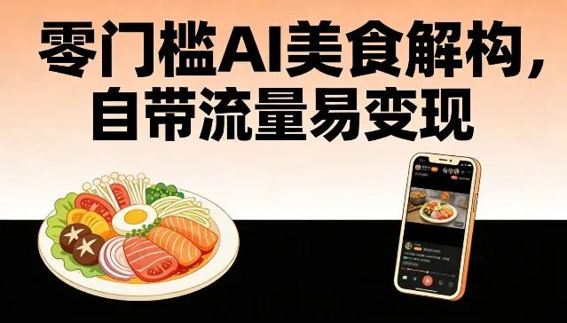 AI美食解构：零门槛，自带流量易变现-资源项目网