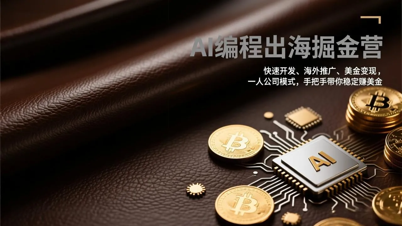 AI编程出海掘金营：快速开发、海外推广、美金变现，一人公司模式，手把手教你稳定赚美金-资源项目网