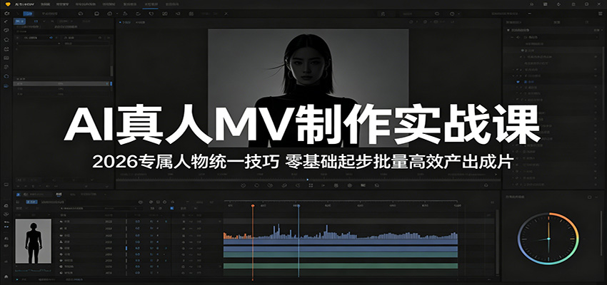 AI真人MV制作实战课：2026专属技巧，零基础批量高效产出成片-资源项目网