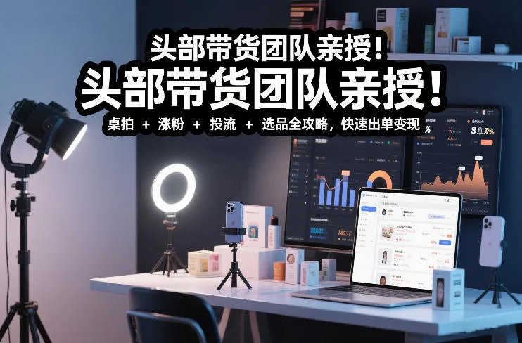 短视频带货实战课程：桌拍技巧、涨粉策略、引流方法及选品秘籍，月入2万+-资源项目网