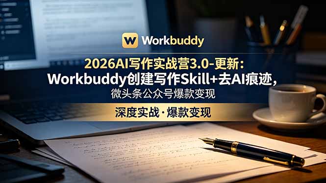 2026AI写作实战营3.0：Workbuddy新功能，打造爆款微头条-资源项目网