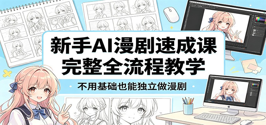 AI漫剧速成课：零基础也能独立制作漫剧的完整教学流程-资源项目网