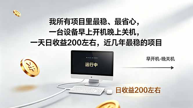 稳定省心：日收益200元，仅需一台设备，轻松管理-资源项目网