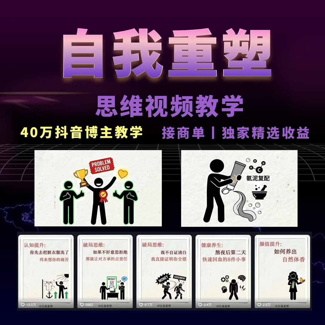 图片[2]-40万博主AI思维自我重塑教程：视频剪辑、抠图、音频制作及封面设计，接商单与独家精选收益-资源项目网