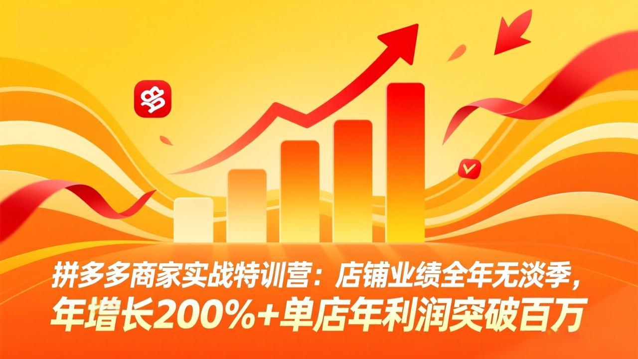拼多多商家实战特训营：全年业绩增长200%+单店年利润破百万-资源项目网