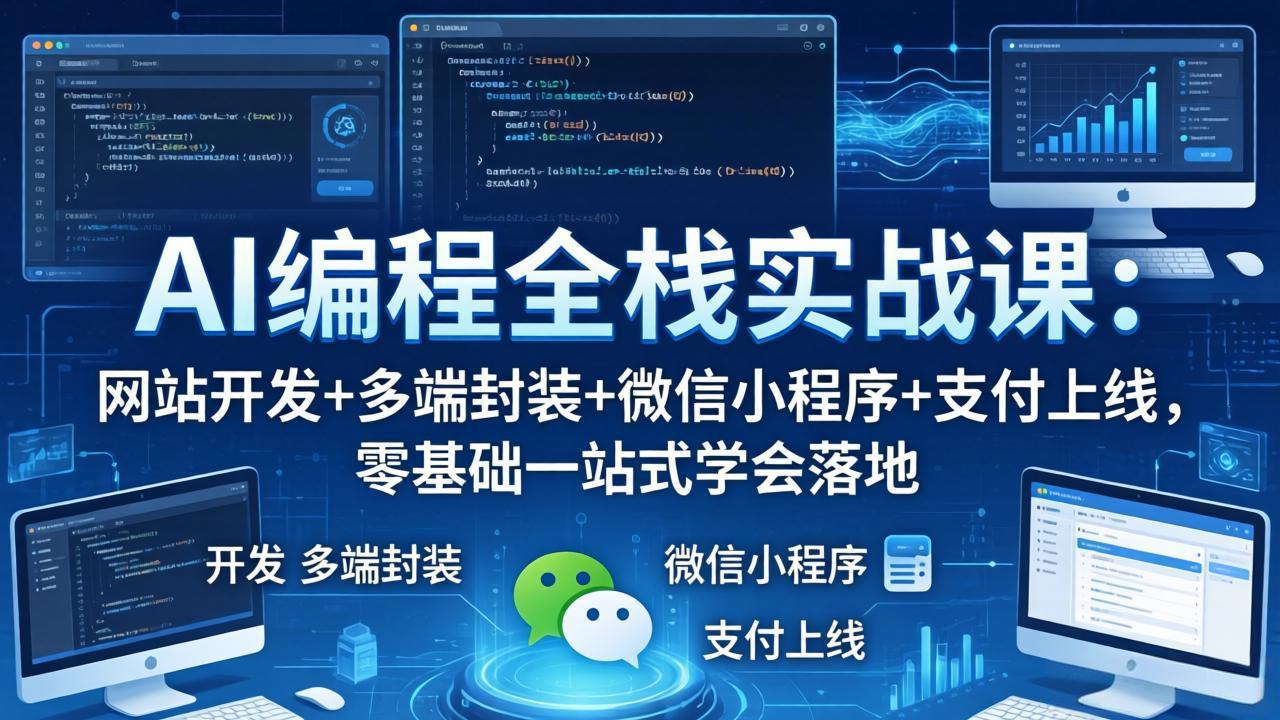 AI编程全栈实战课程：零基础掌握网站开发、多端封装、微信小程序及支付上线-资源项目网