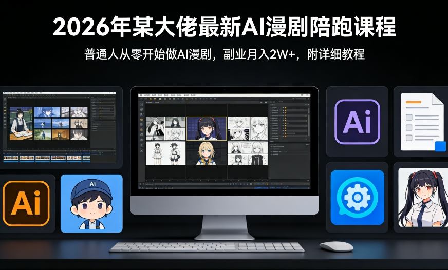 26年某大佬最新AI漫剧课程，普通人从零开始月入2W+-资源项目网