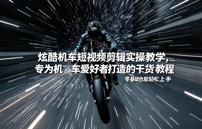 机车爱好者必看：零基础短视频剪辑实操教程-资源项目网