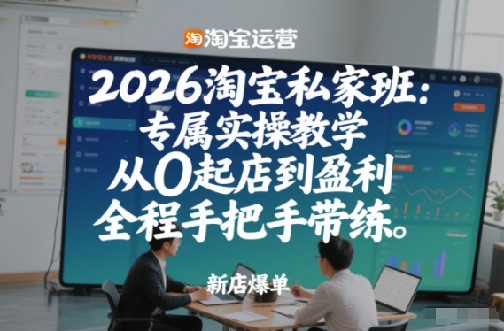 2026淘宝私家班：从零起步到盈利，全程实操教学，专业带练更新中-资源项目网