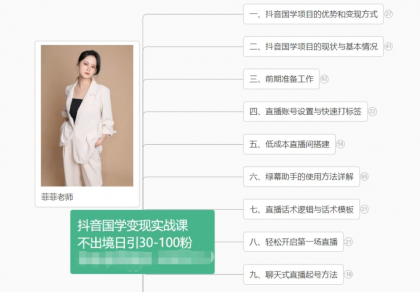抖音国学变现项目:不出境日引30-100粉实战课程-资源项目网