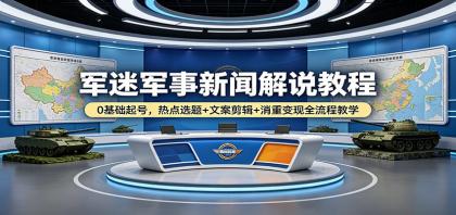 军迷入门指南：零基础到精通，热点选题、文案剪辑、内容消重与变现全攻略-资源项目网
