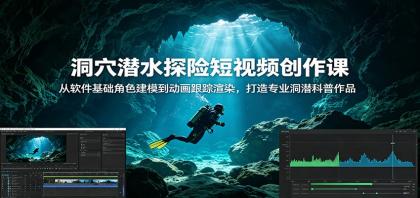 探索洞穴潜水:短视频创作课程,从基础到高级动画制作-资源项目网